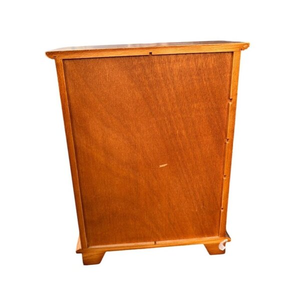 Vintage Wood Jewelry Box  2-Door Mirror 5 Drawers Armoire Lined - Picture 5 of 8